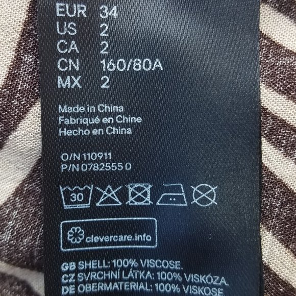 H&M Dress Neutral Brown Zebra Print Fit and Flare - Picture 13 of 15